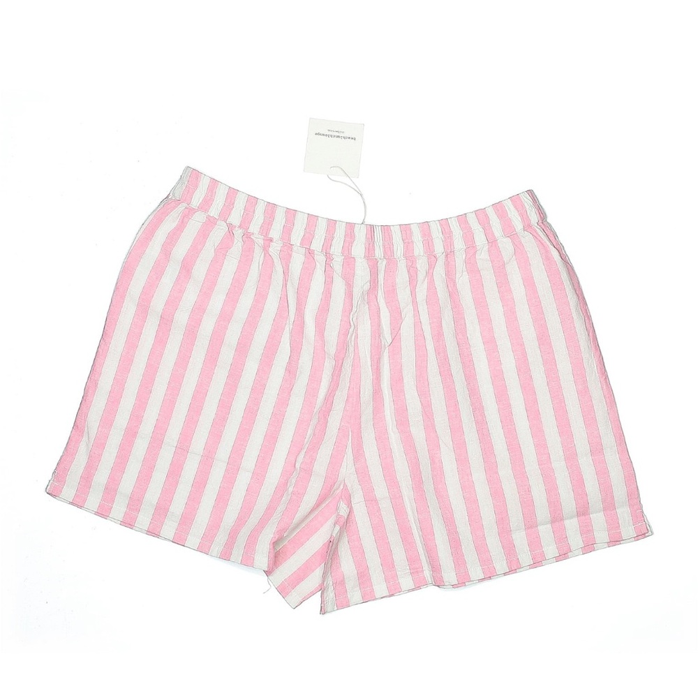 BeachLunchLounge Pink and White Striped Shorts XL